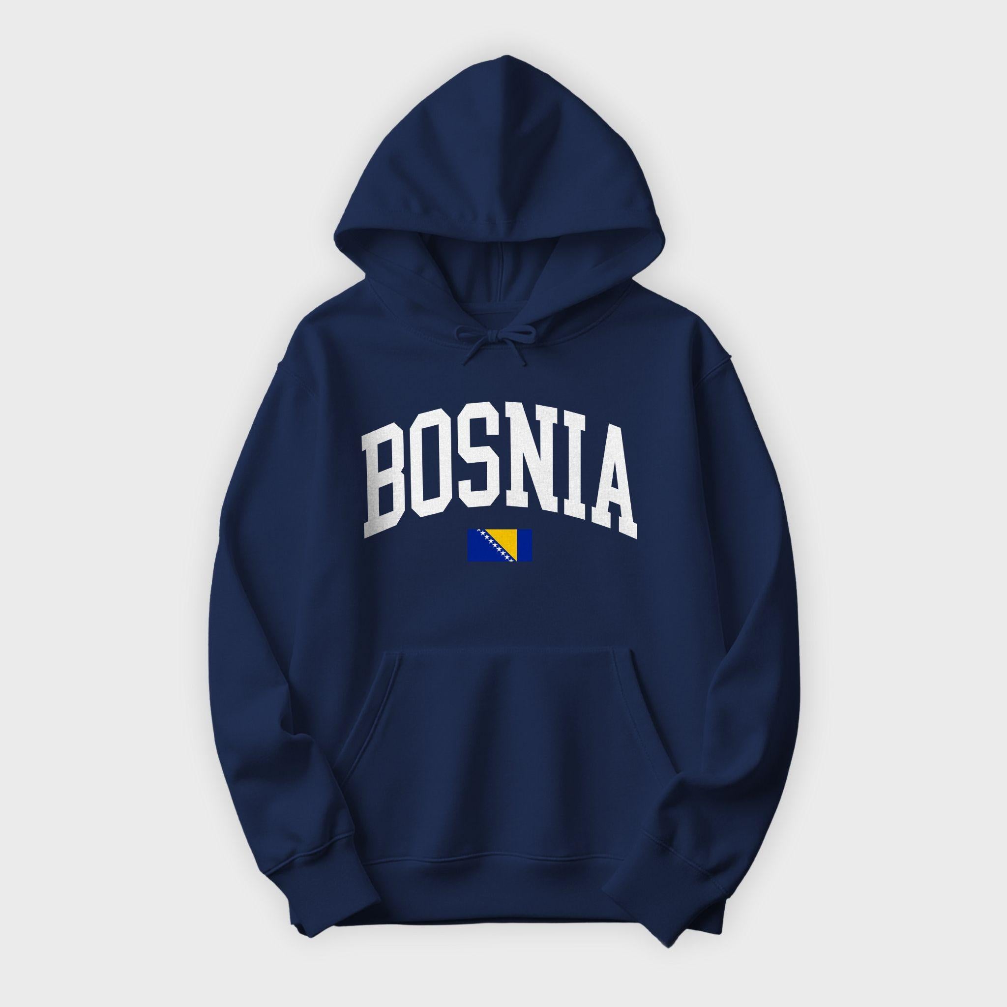 Bosnia Collegiate Flag Hoodie