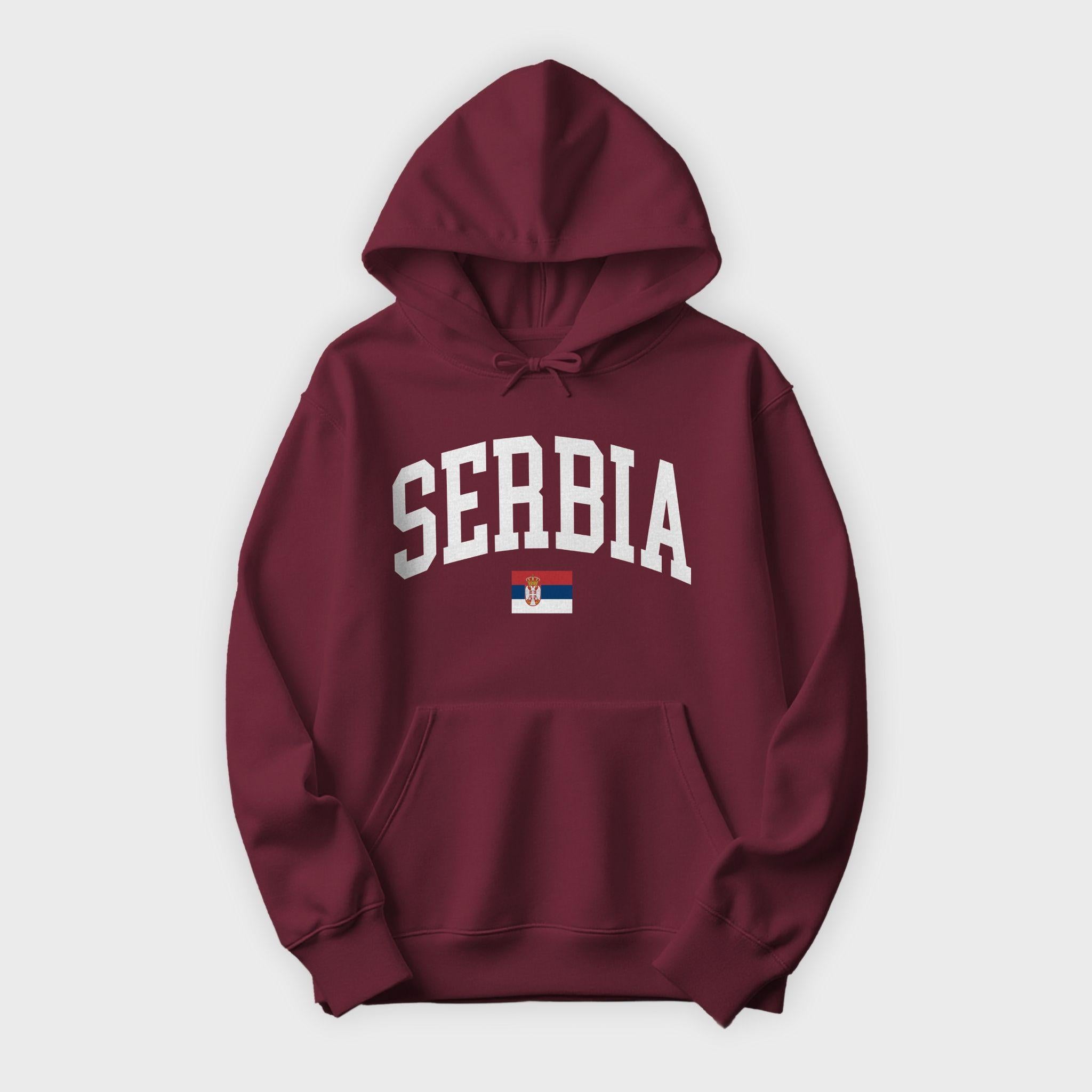 Serbia Collegiate Flag Hoodie