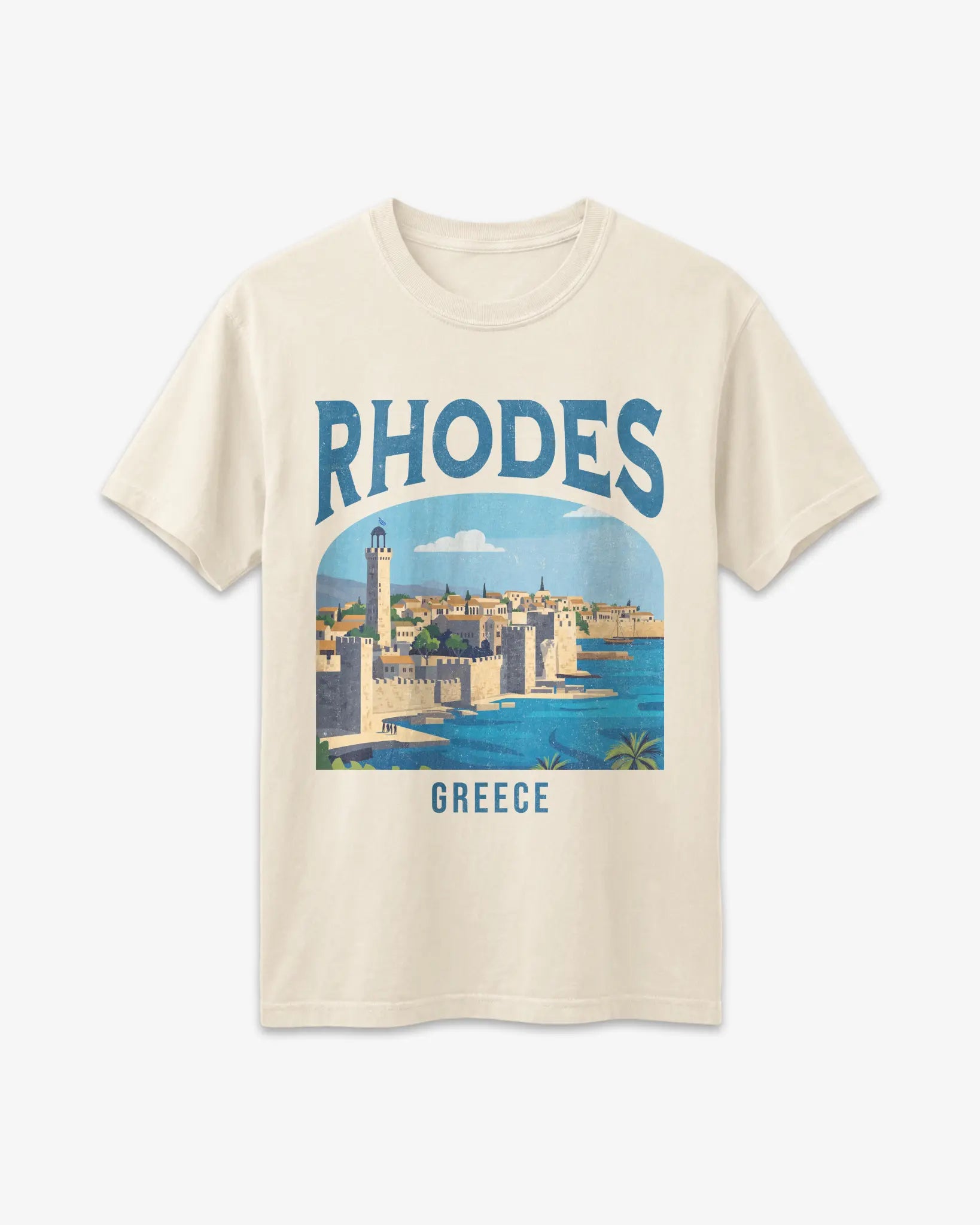 Rhodes Greece Vintage Travel Poster T-Shirt