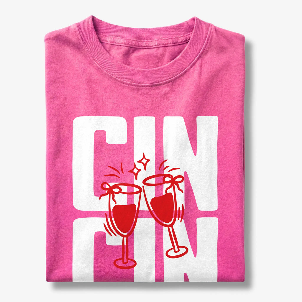 Cin Cin Italian Cheers Wine Graphic T-Shirt