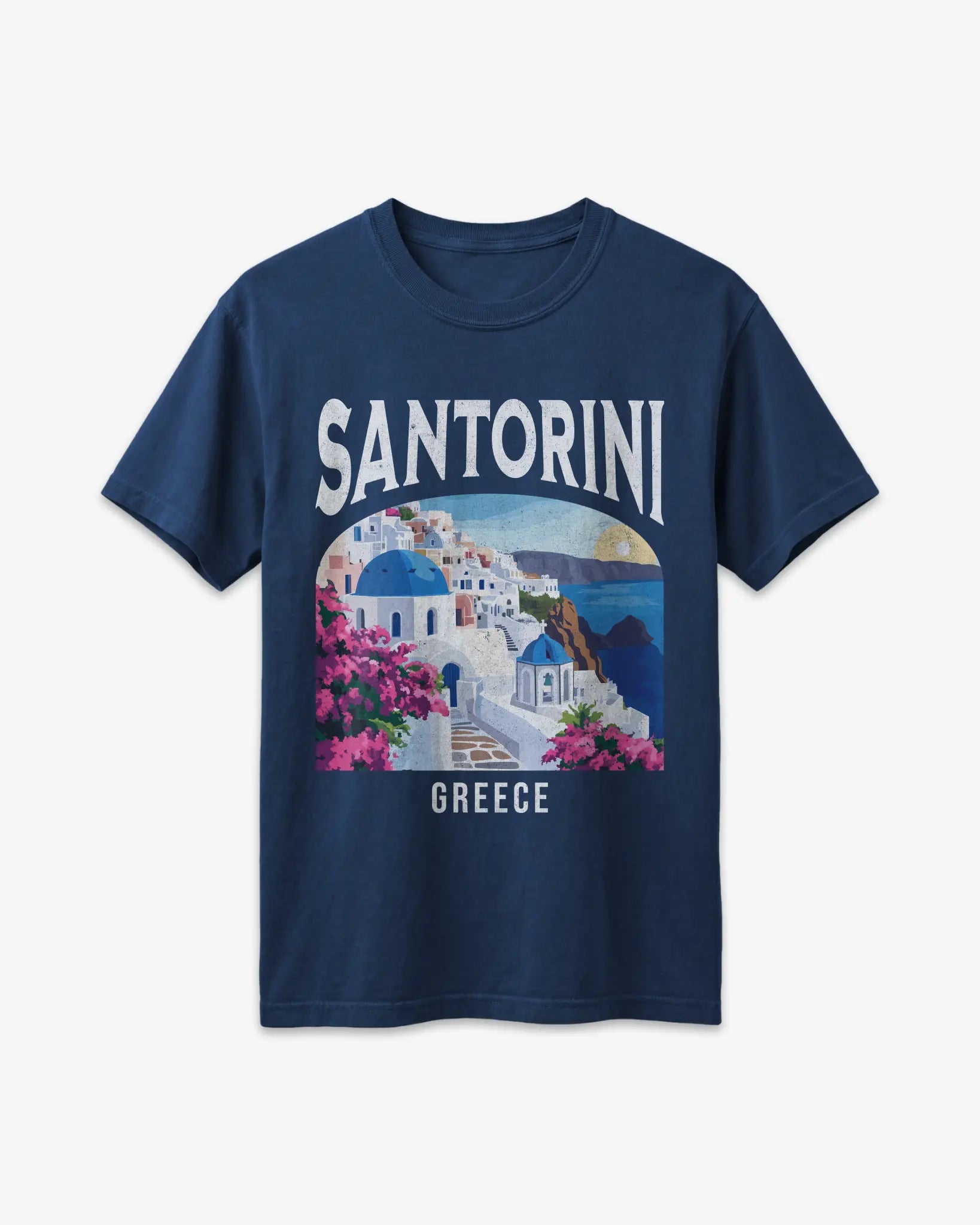 Santorini Greece Vintage Travel Poster T-Shirt