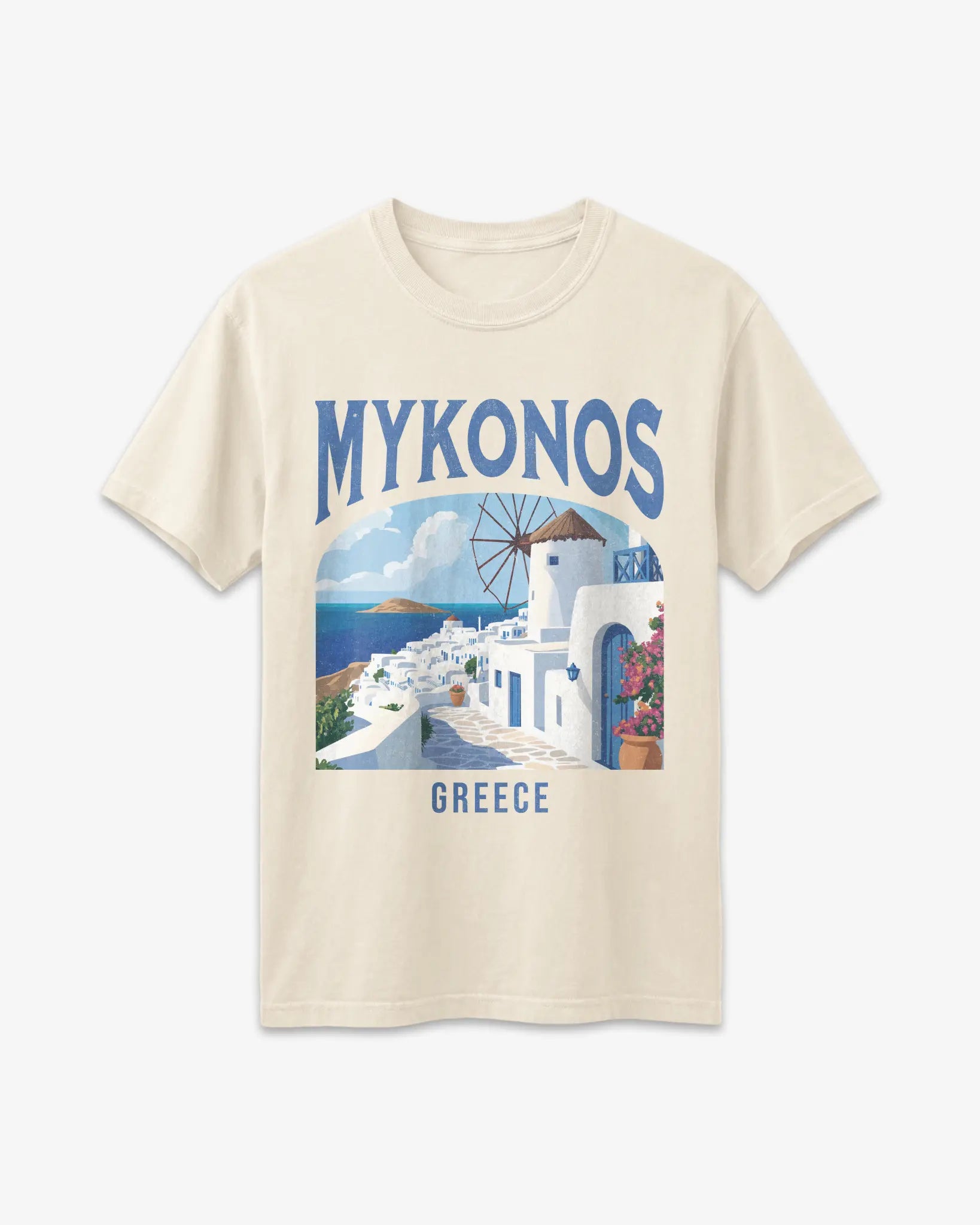 Mykonos Greece Vintage Travel Poster T-Shirt
