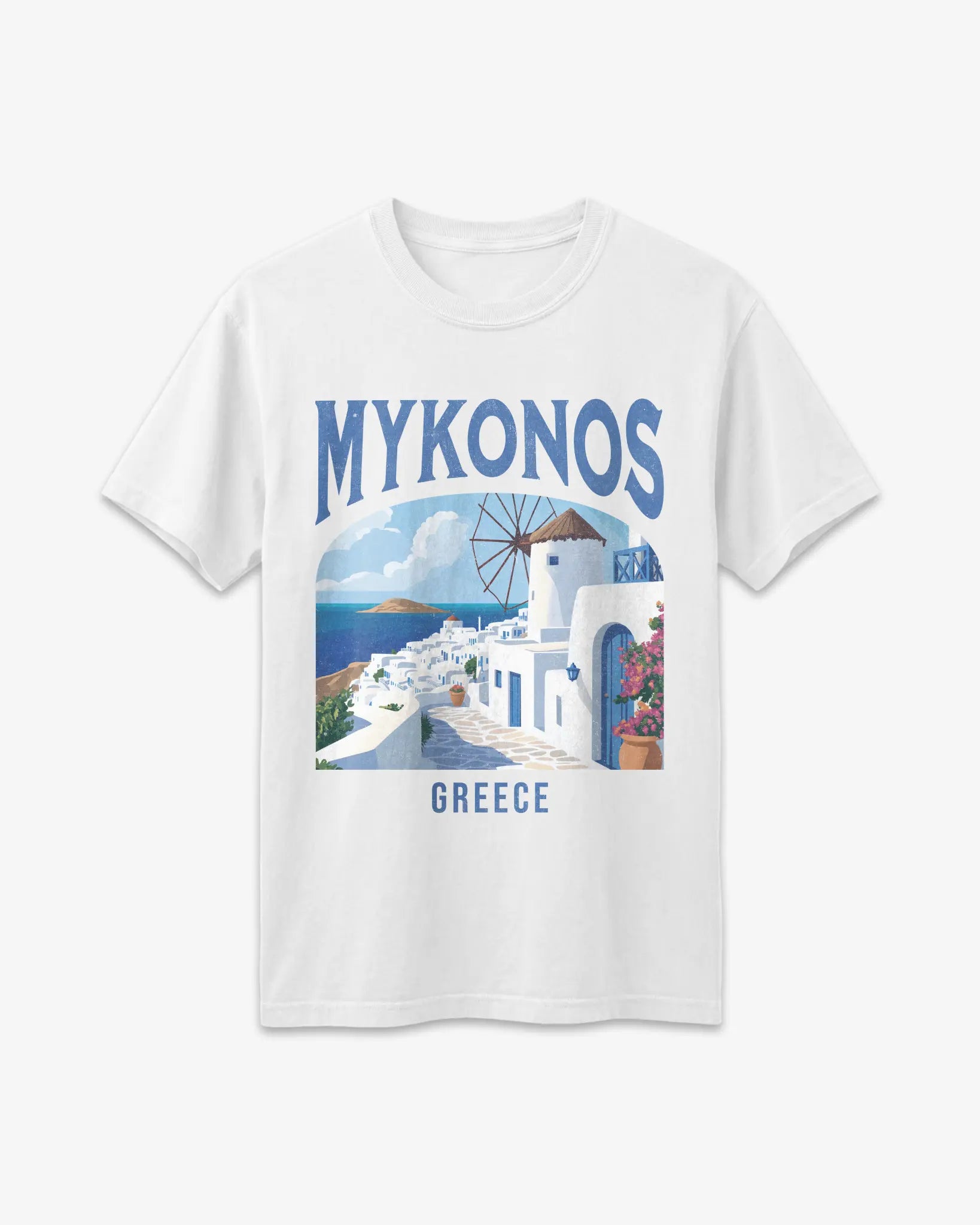 Mykonos Greece Vintage Travel Poster T-Shirt