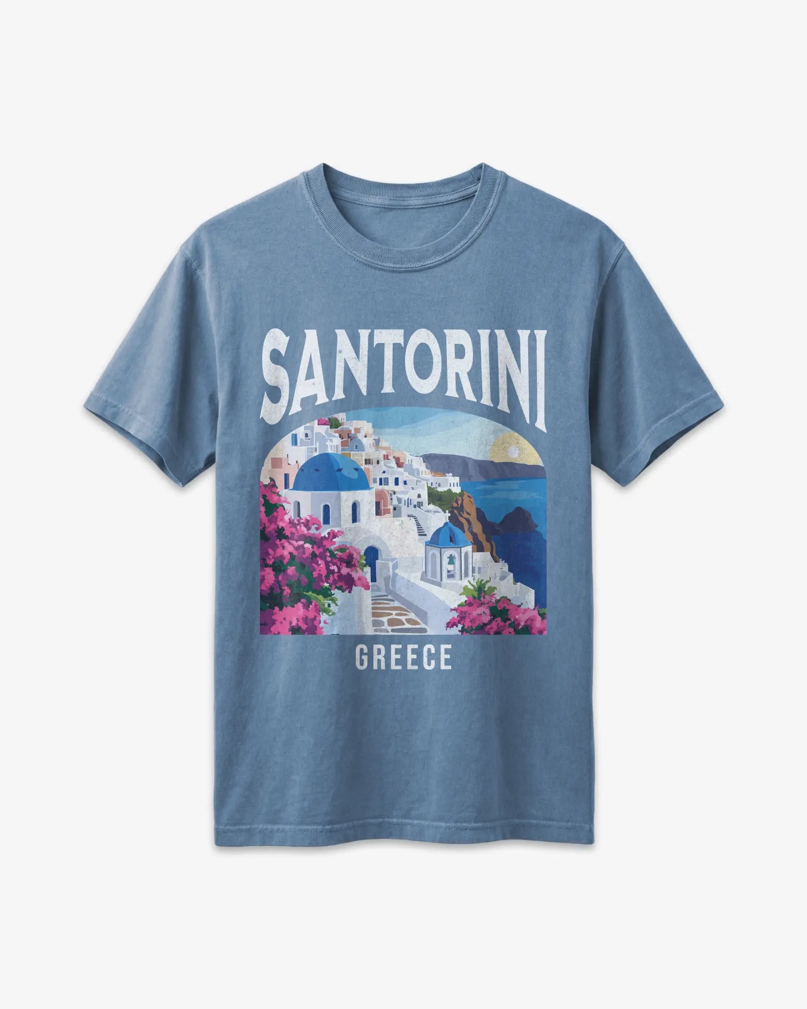 Santorini Greece Vintage Travel Poster T-Shirt