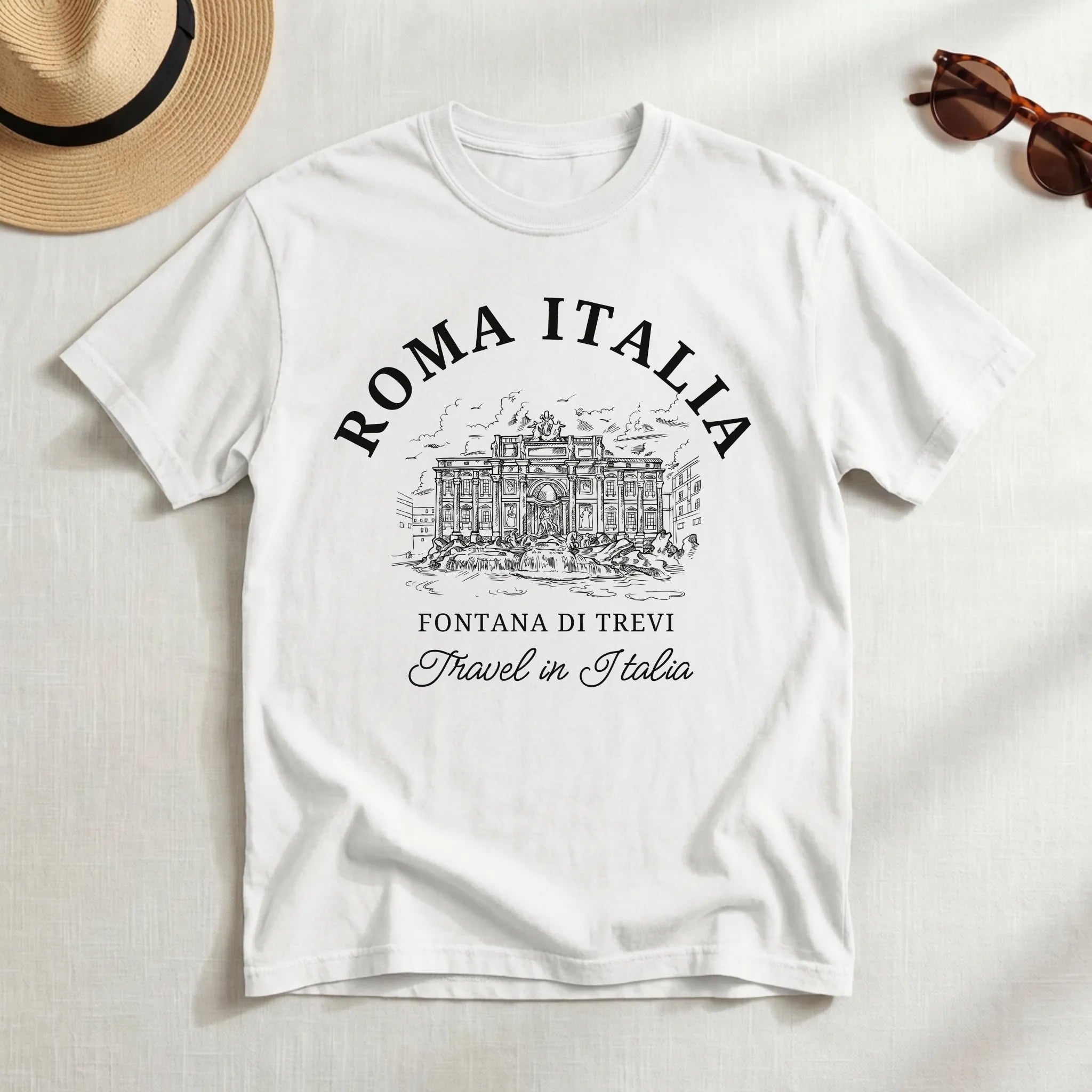 Trevi Fountain Vintage Sketch T-Shirt