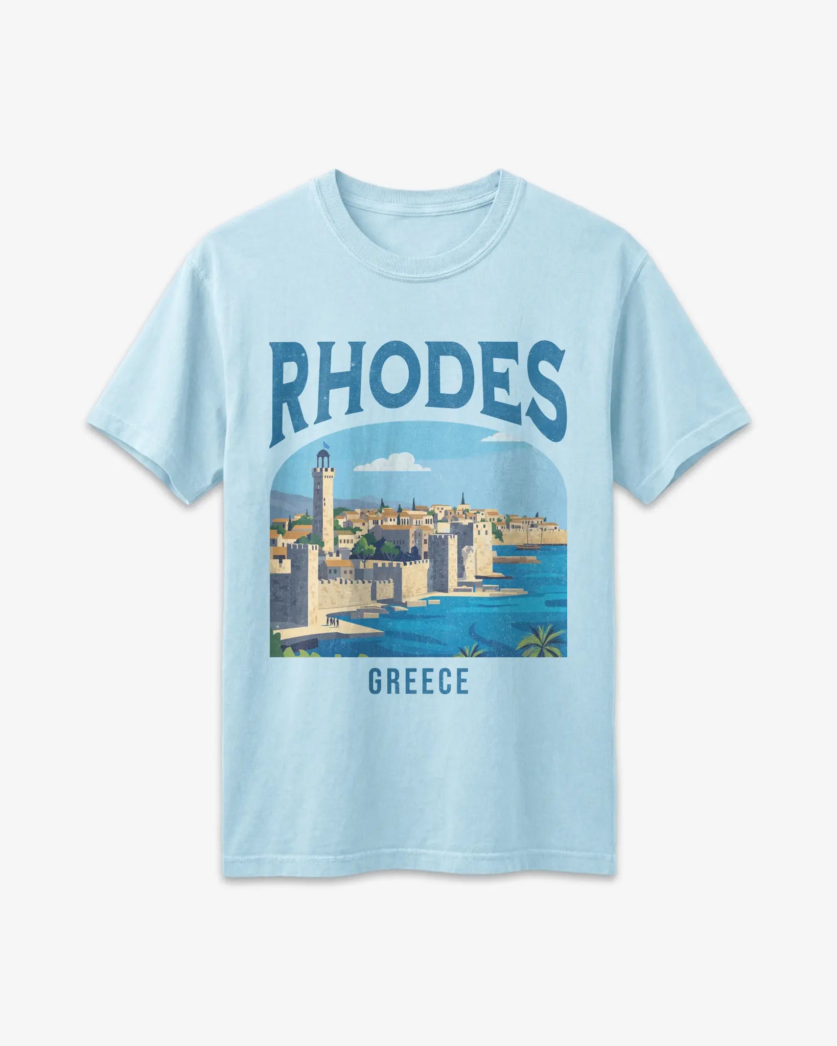 Rhodes Greece Vintage Travel Poster T-Shirt