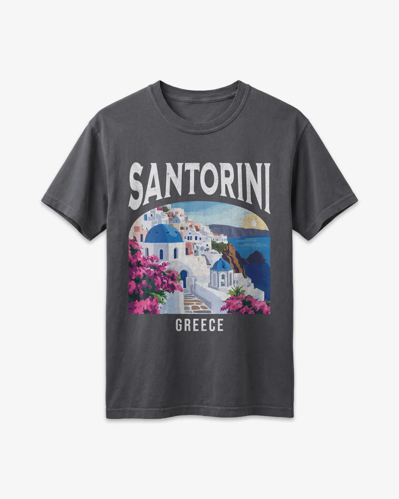 Santorini Greece Vintage Travel Poster T-Shirt