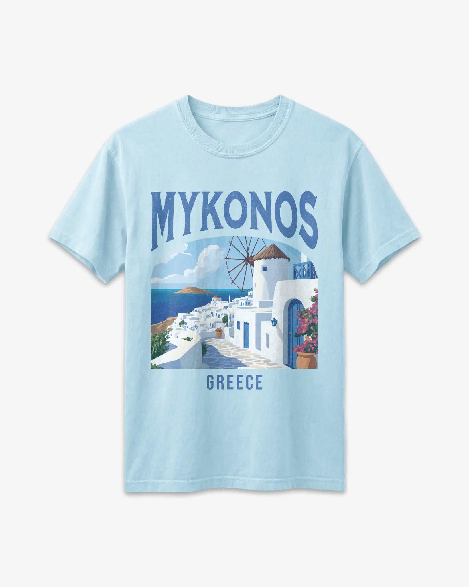 Mykonos Greece Vintage Travel Poster T-Shirt