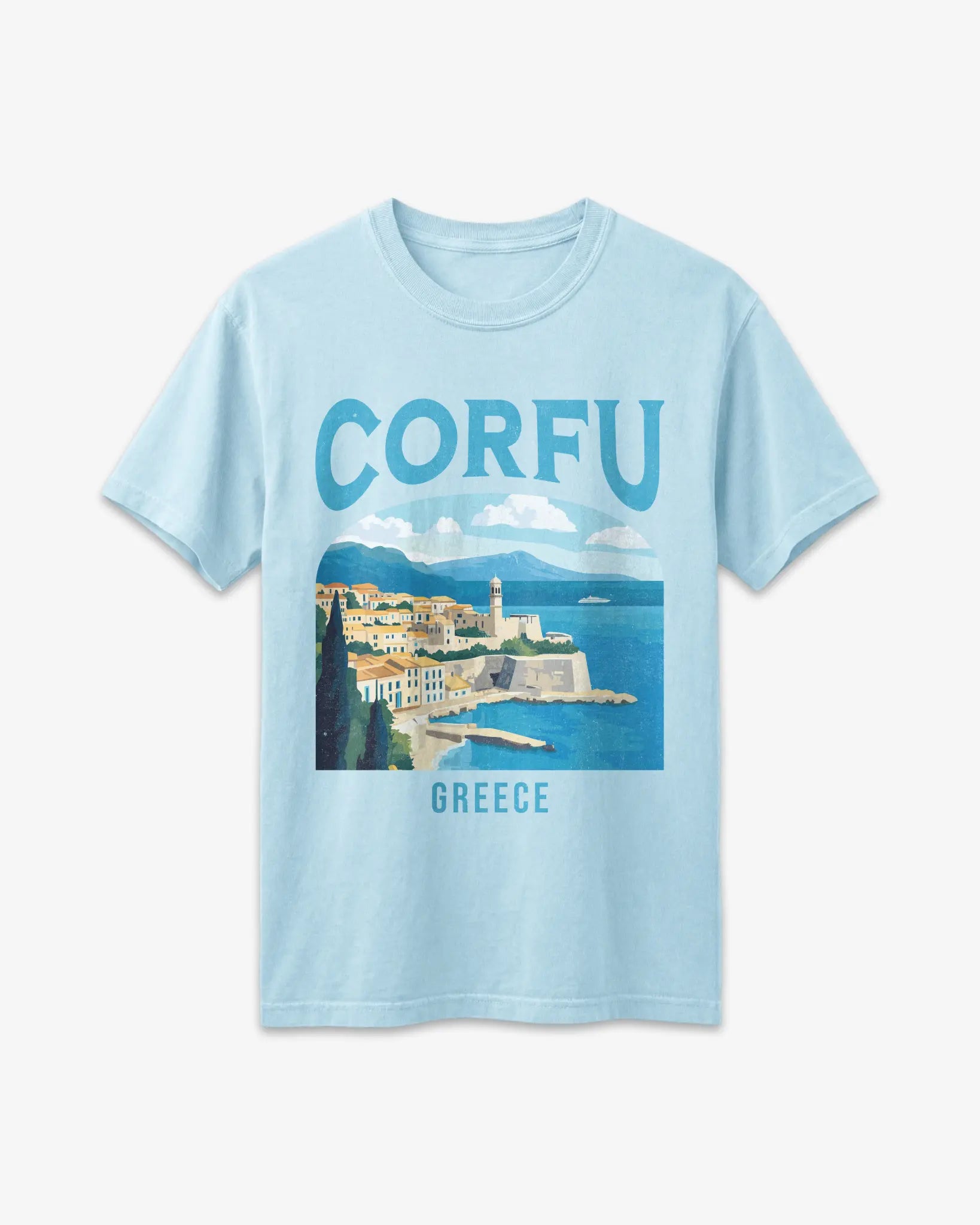 Corfu Greece Vintage Travel Poster T-Shirt