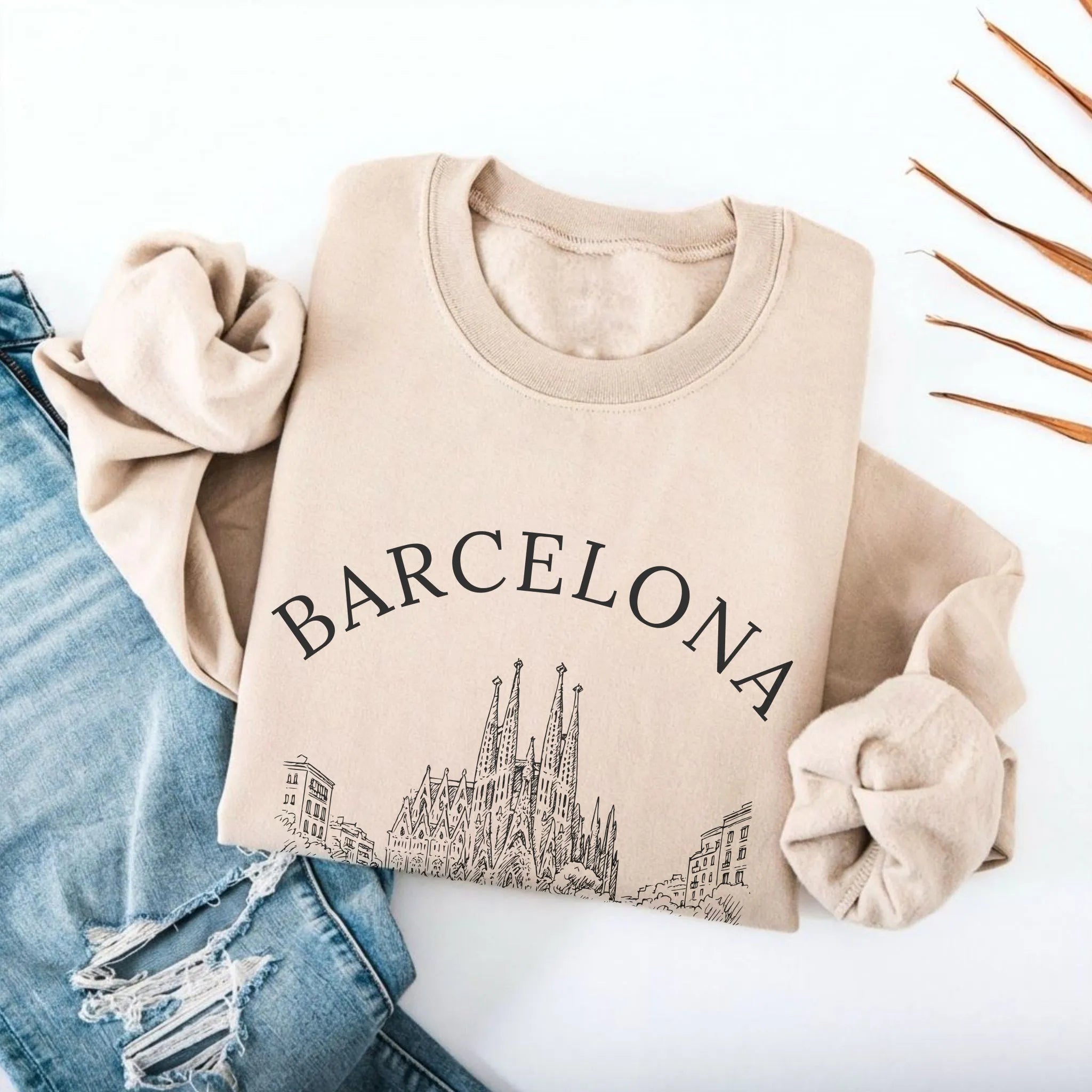 Barcelona Vintage Sketch Sweatshirt