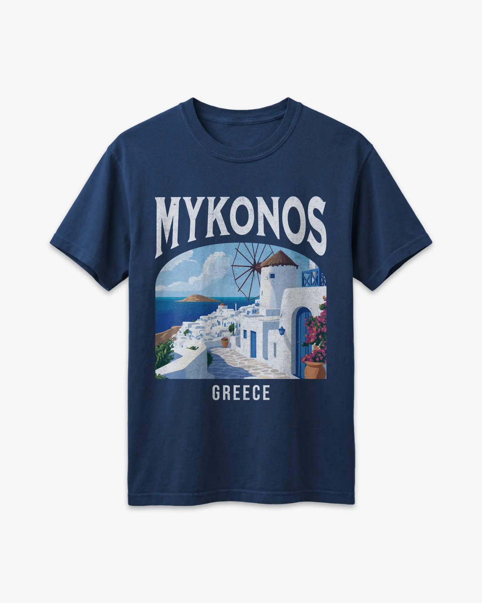 Mykonos Greece Vintage Travel Poster T-Shirt