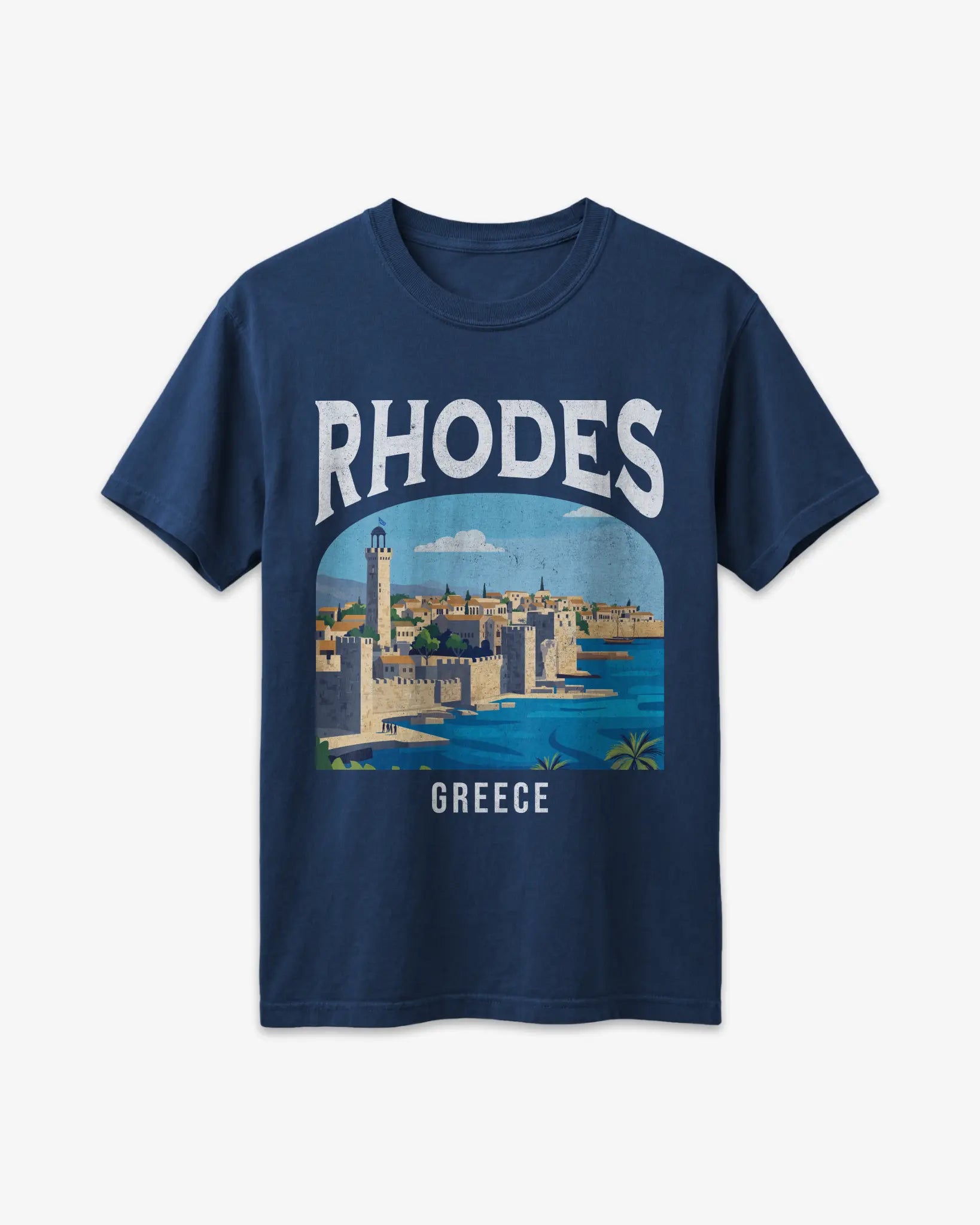 Rhodes Greece Vintage Travel Poster T-Shirt