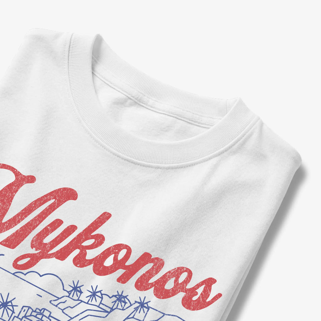 Mykonos Greece The Cyclades Line Art Graphic T-Shirt