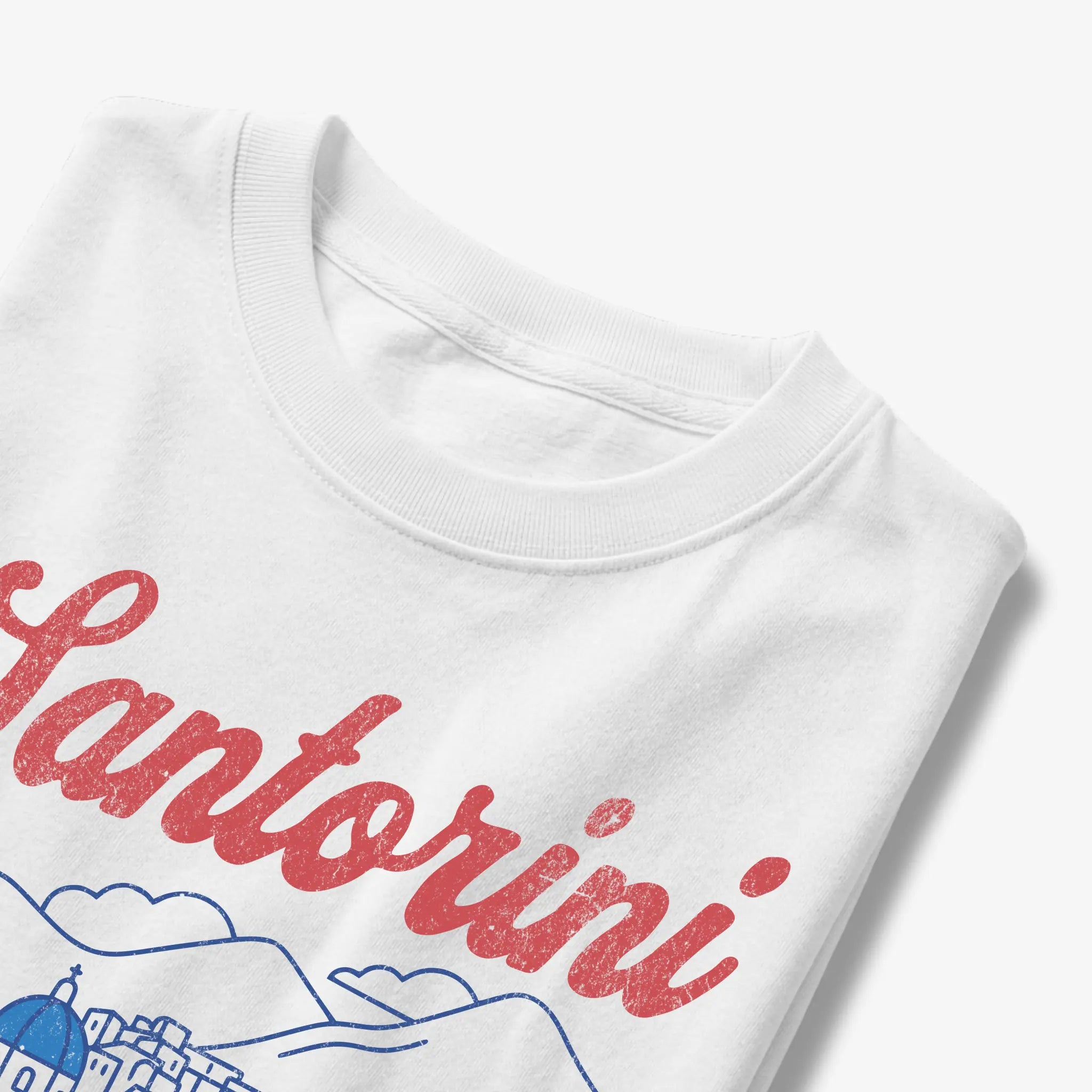 Santorini Greece The Cyclades Line Art Graphic T-Shirt