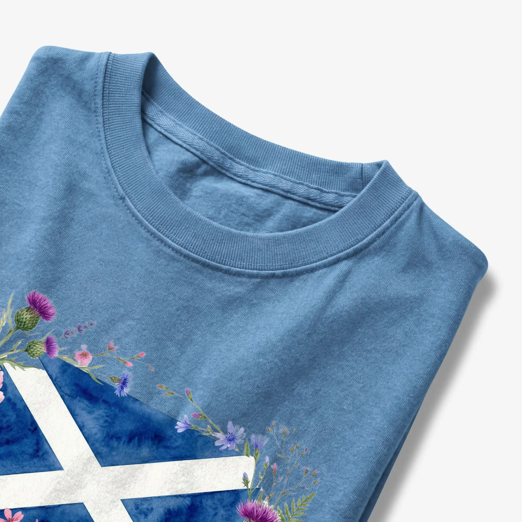 Scotland Saltire Floral Botanical T-Shirt