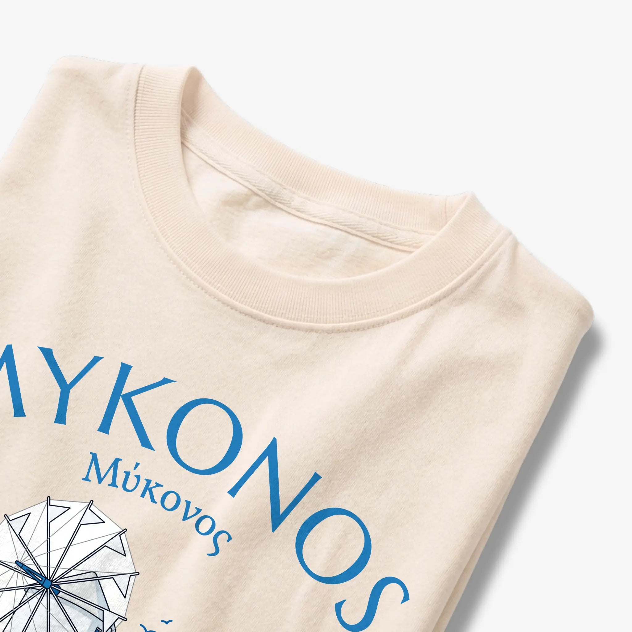 Mykonos Greece Windmill and Village Graphic T-Shirt