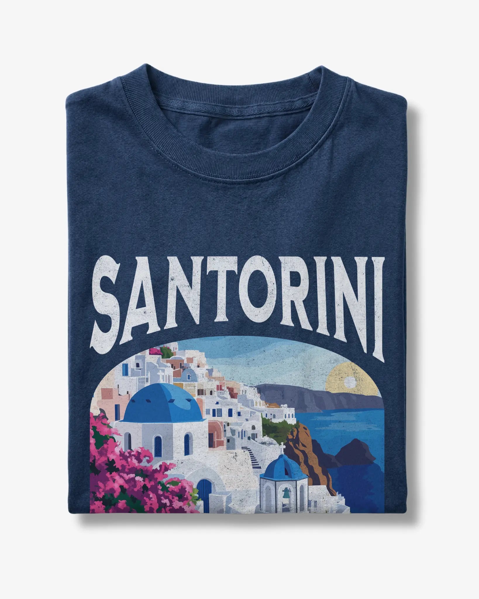 Santorini Greece Vintage Travel Poster T-Shirt