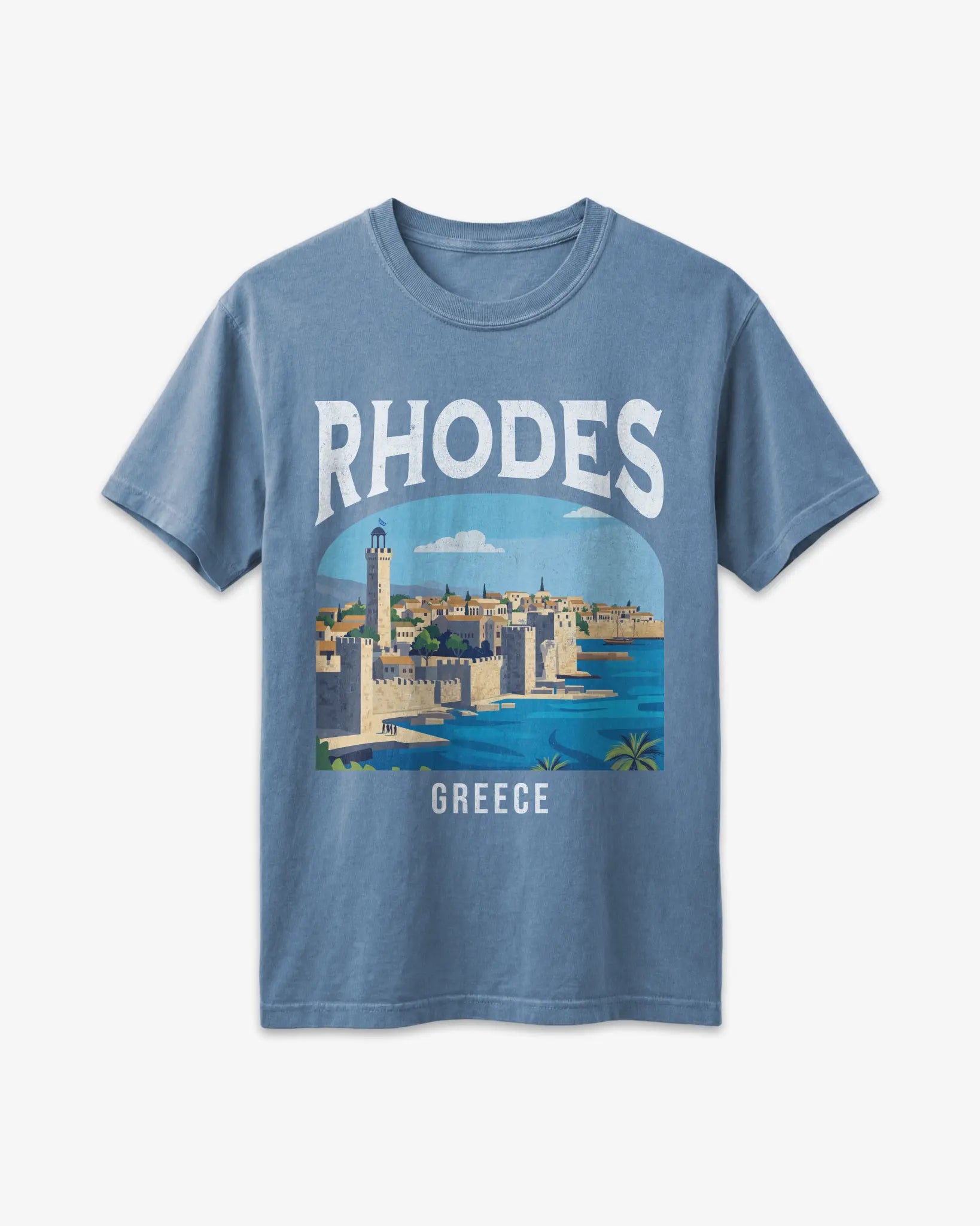 Rhodes Greece Vintage Travel Poster T-Shirt