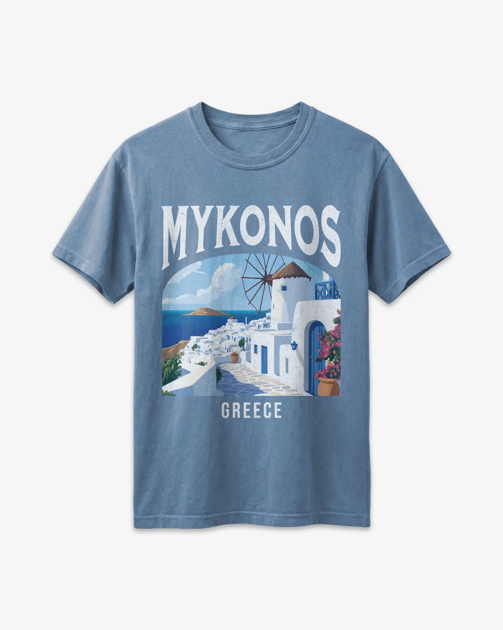 Mykonos Greece Vintage Travel Poster T-Shirt