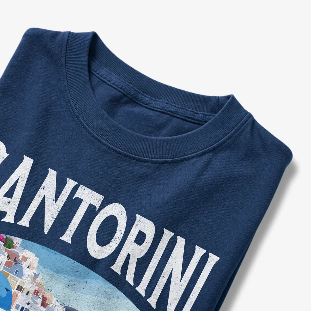 Santorini Greece Vintage Travel Poster T-Shirt