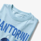 Santorini Greece Blue Dome Church Graphic T-Shirt