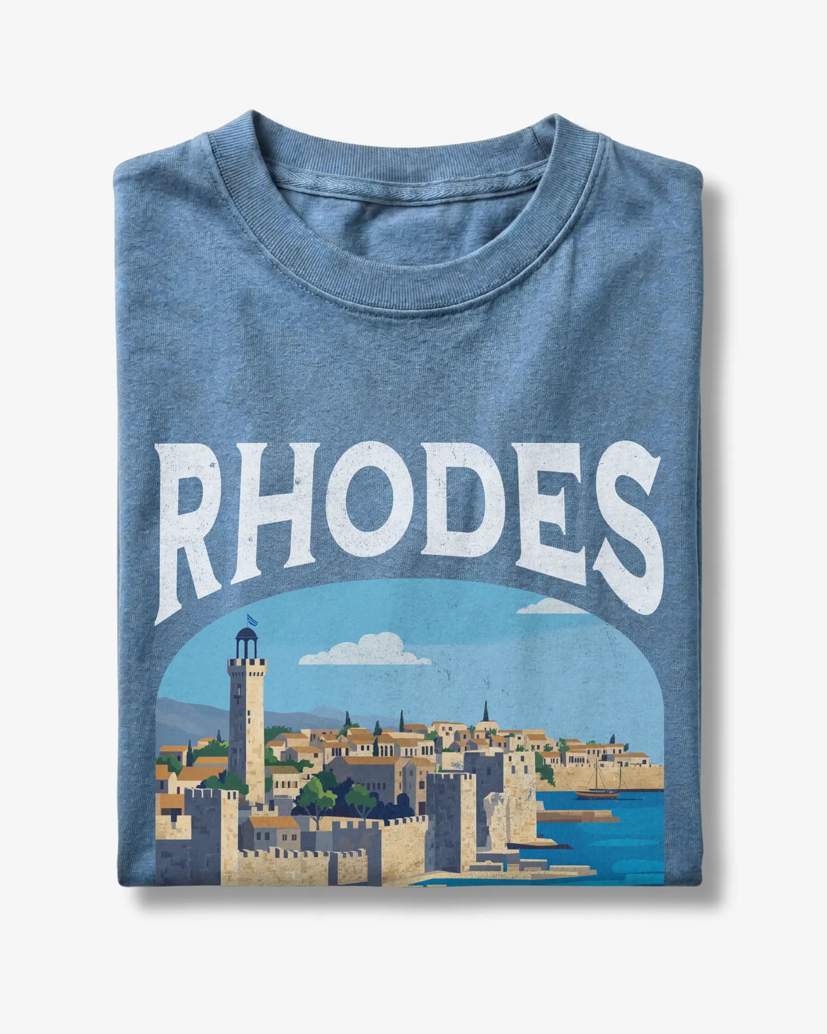 Rhodes Greece Vintage Travel Poster T-Shirt