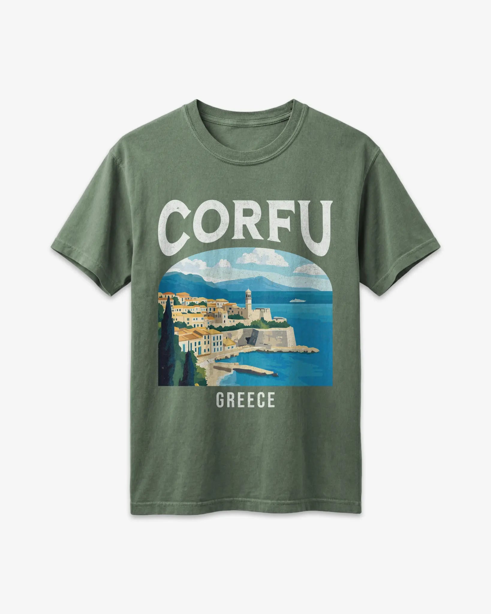 Corfu Greece Vintage Travel Poster T-Shirt