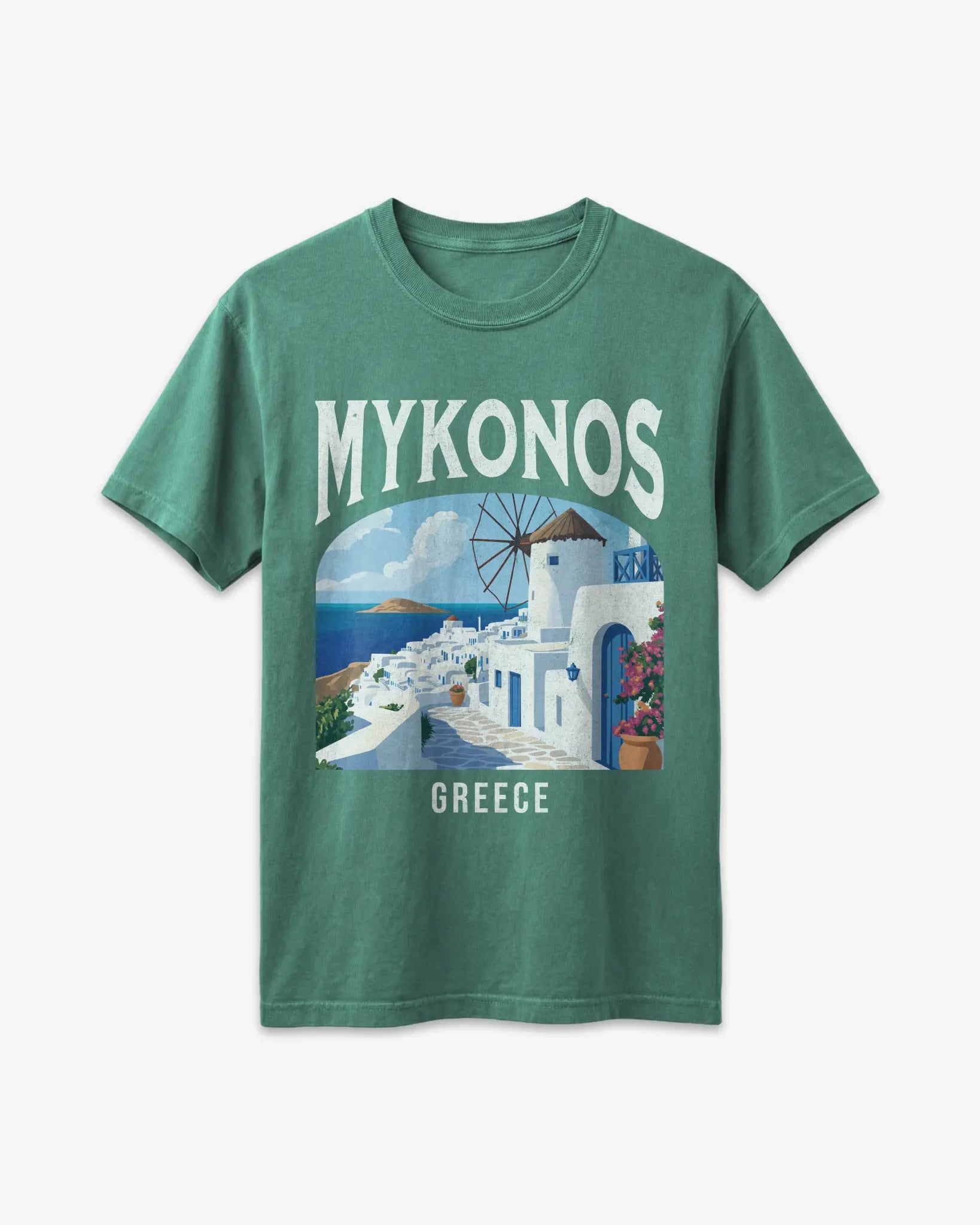 Mykonos Greece Vintage Travel Poster T-Shirt