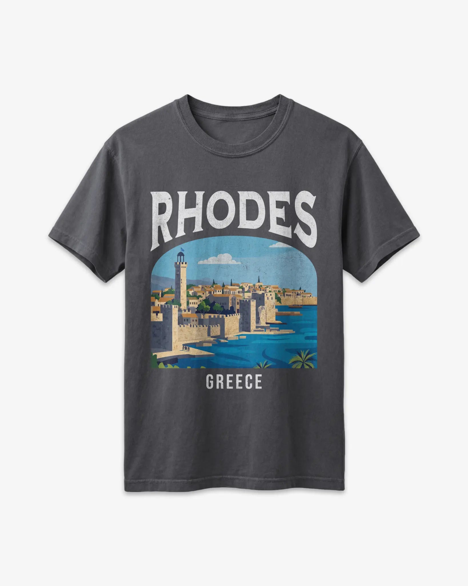 Rhodes Greece Vintage Travel Poster T-Shirt