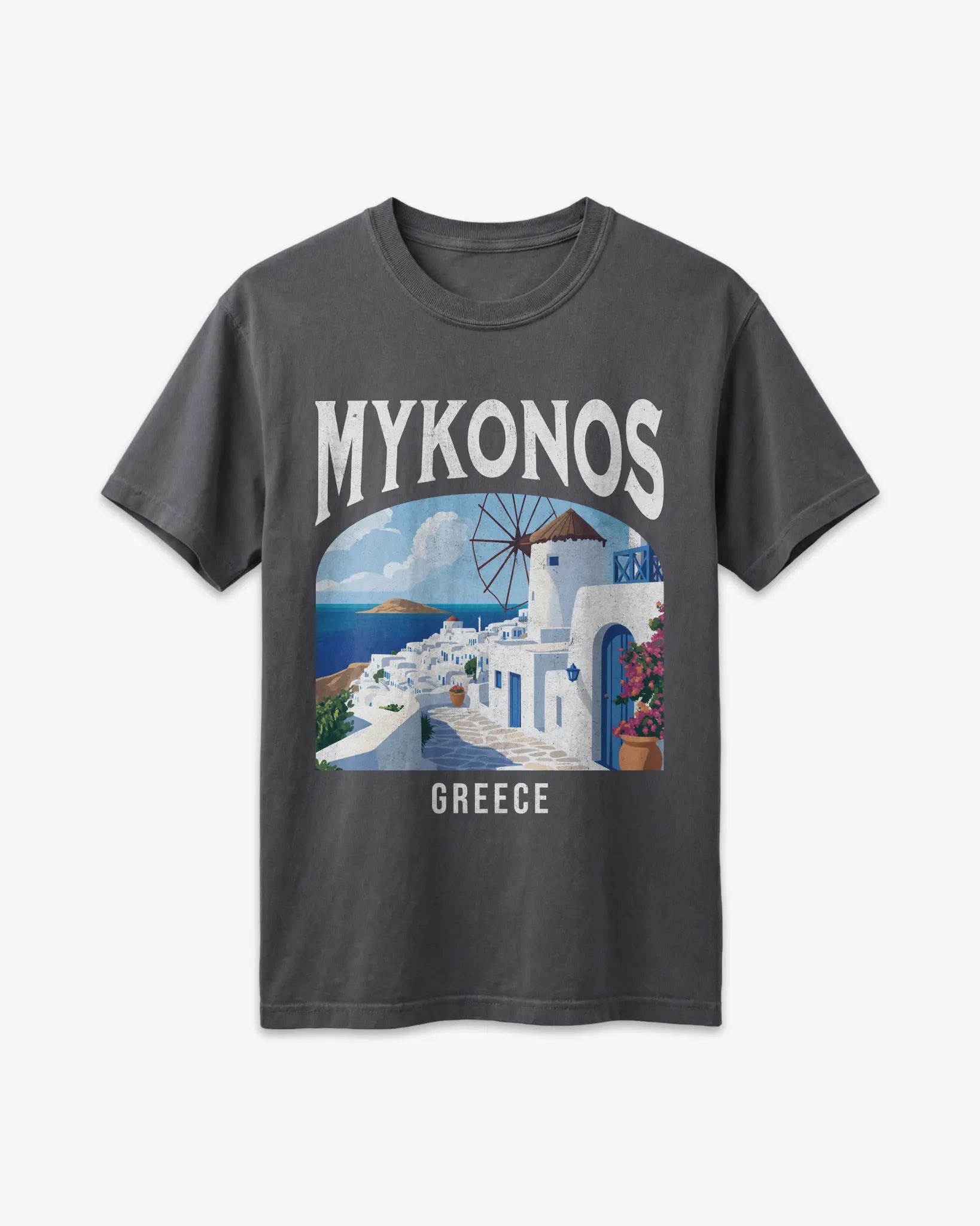 Mykonos Greece Vintage Travel Poster T-Shirt