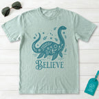 Nessie Believe Floral Folk Art T-Shirt