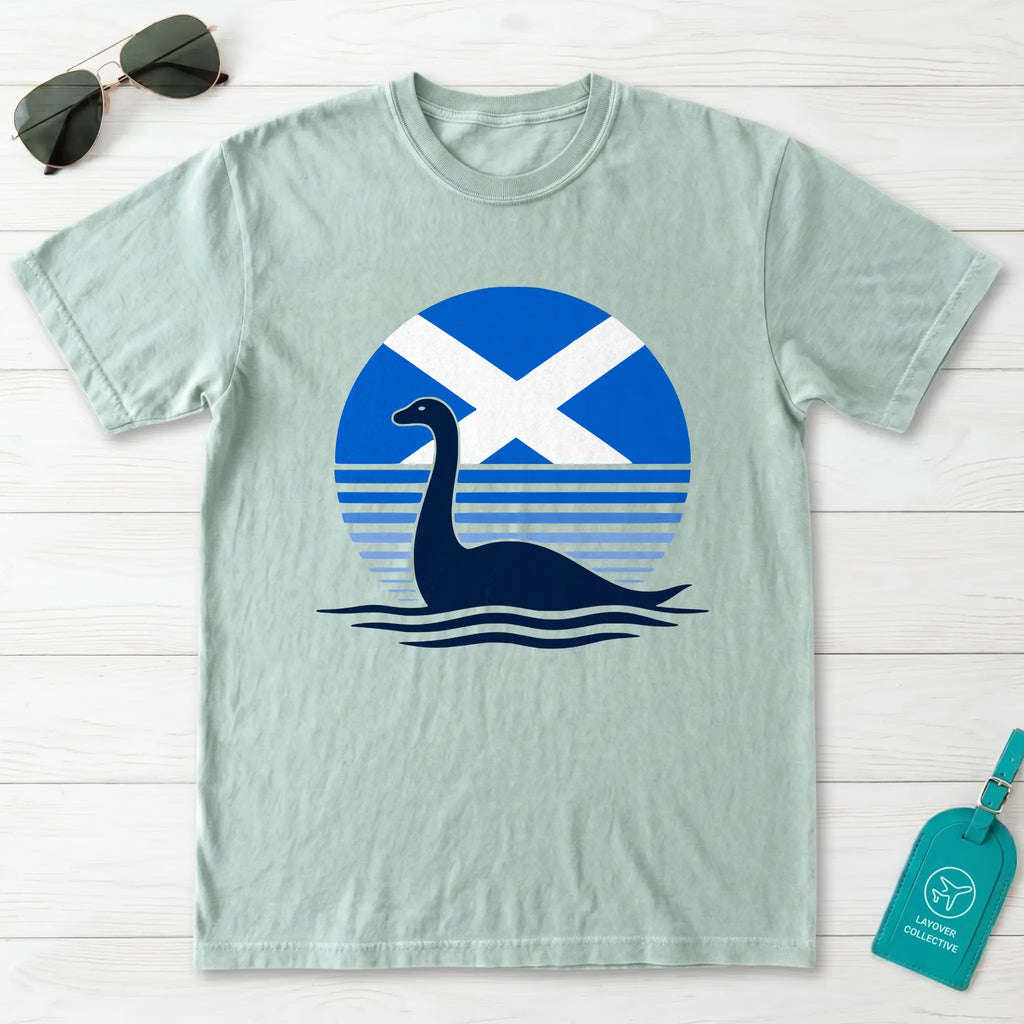 Nessie Saltire Scotland Retro T-Shirt