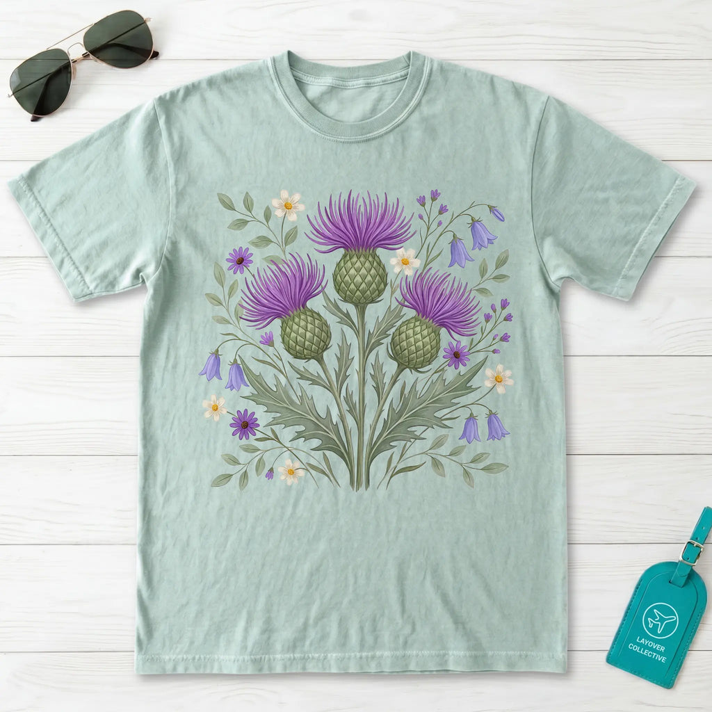 Scottish Thistle Botanical Wildflower T-Shirt