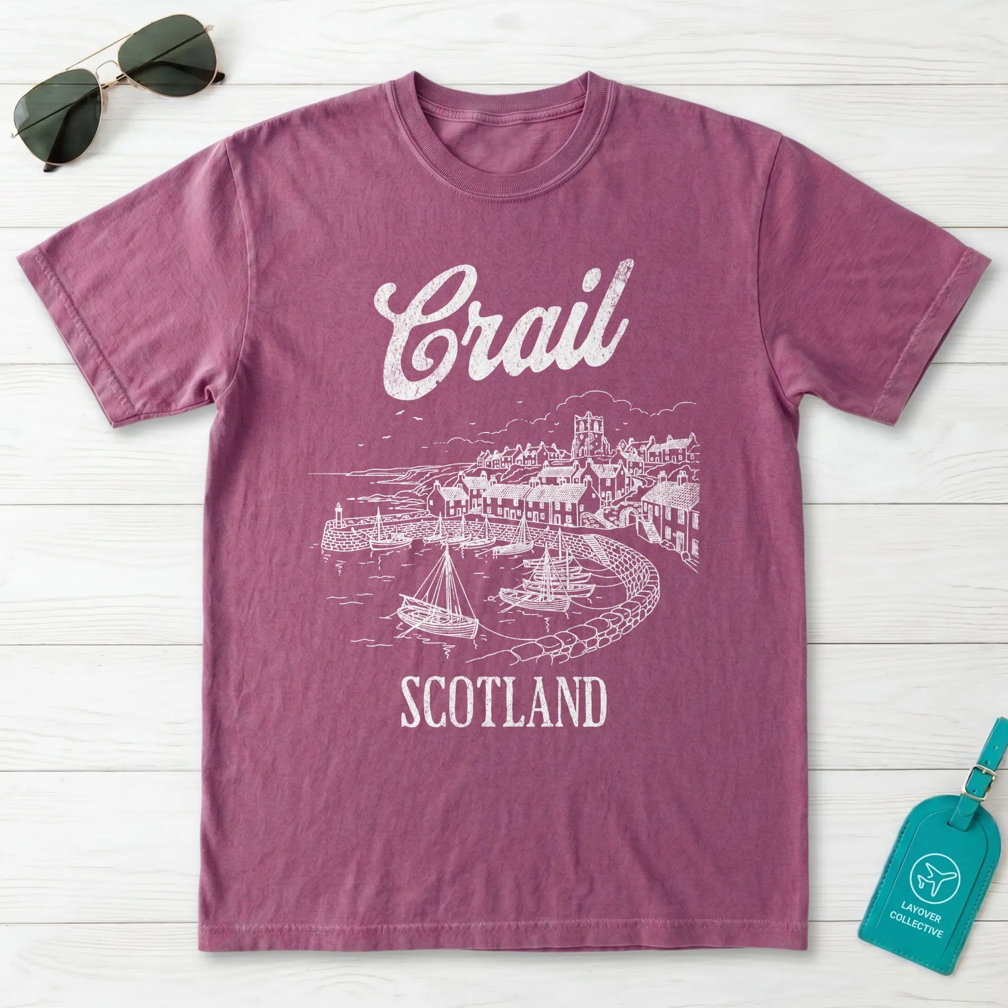 Crail Scotland Line Art T-Shirt
