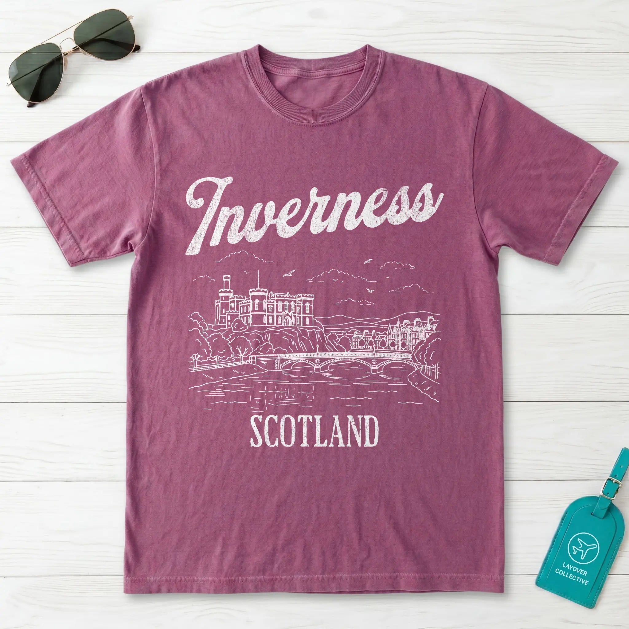 Inverness Scotland Line Art T-Shirt