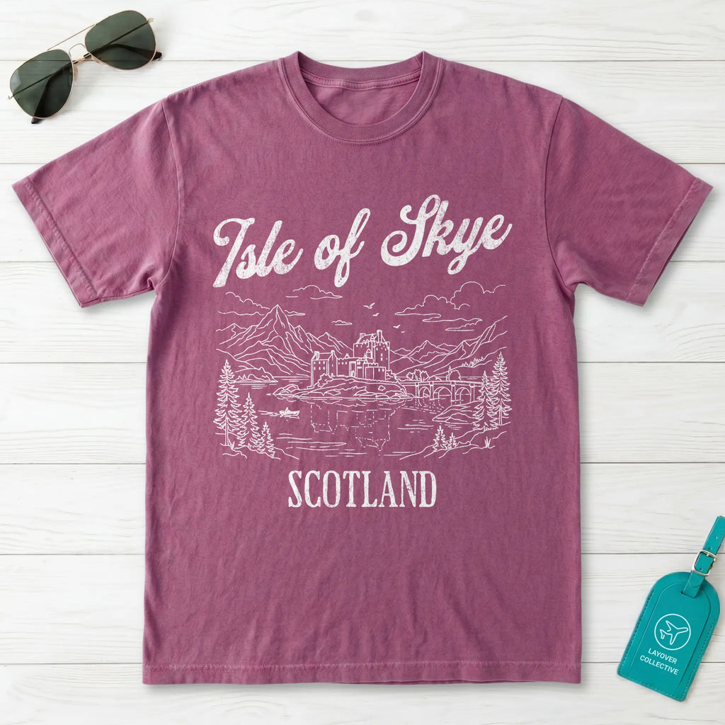 Isle of Skye Scotland Line Art T-Shirt