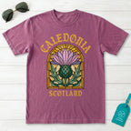 Caledonia Scotland Stained Glass Thistle T-Shirt