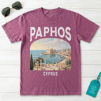 Paphos Cyprus Vintage Travel Poster T-Shirt