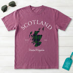 Scotland Tartan Map T-Shirt