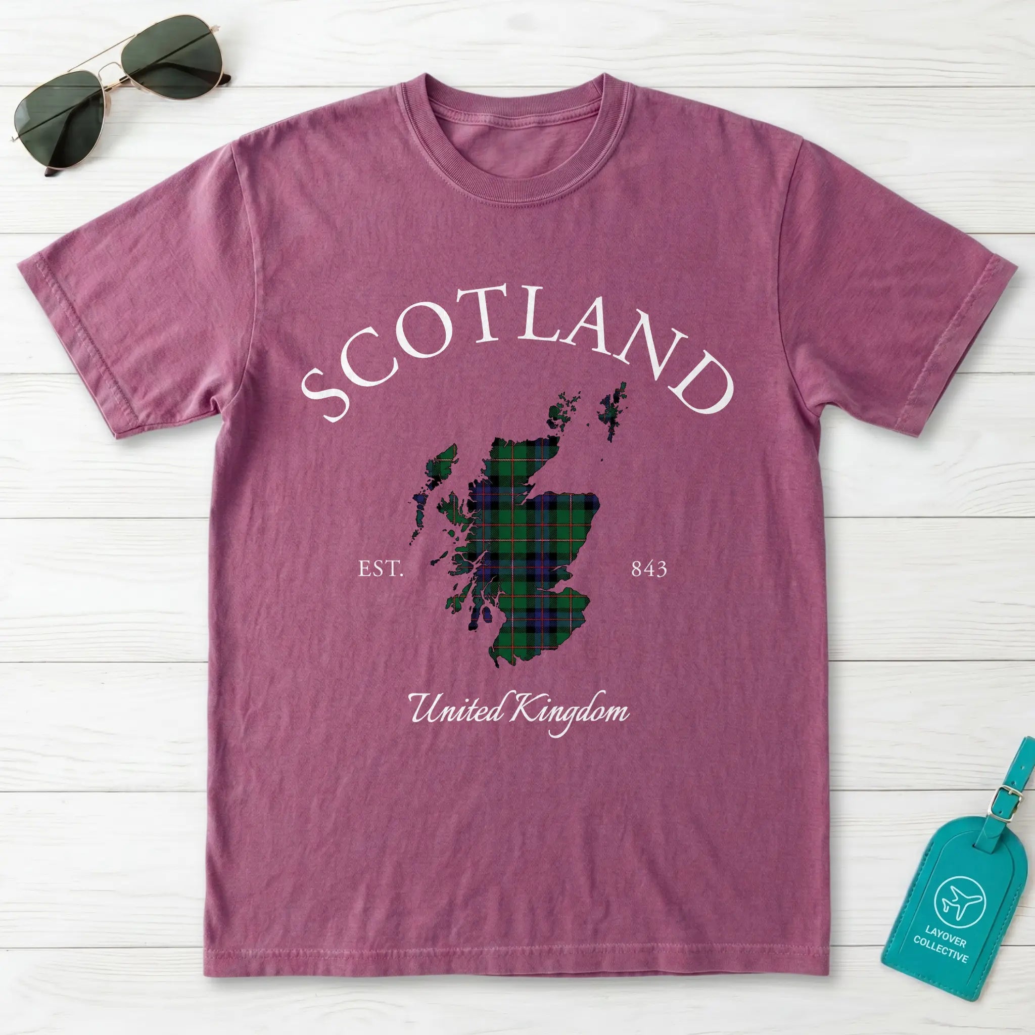 Scotland Tartan Map T-Shirt