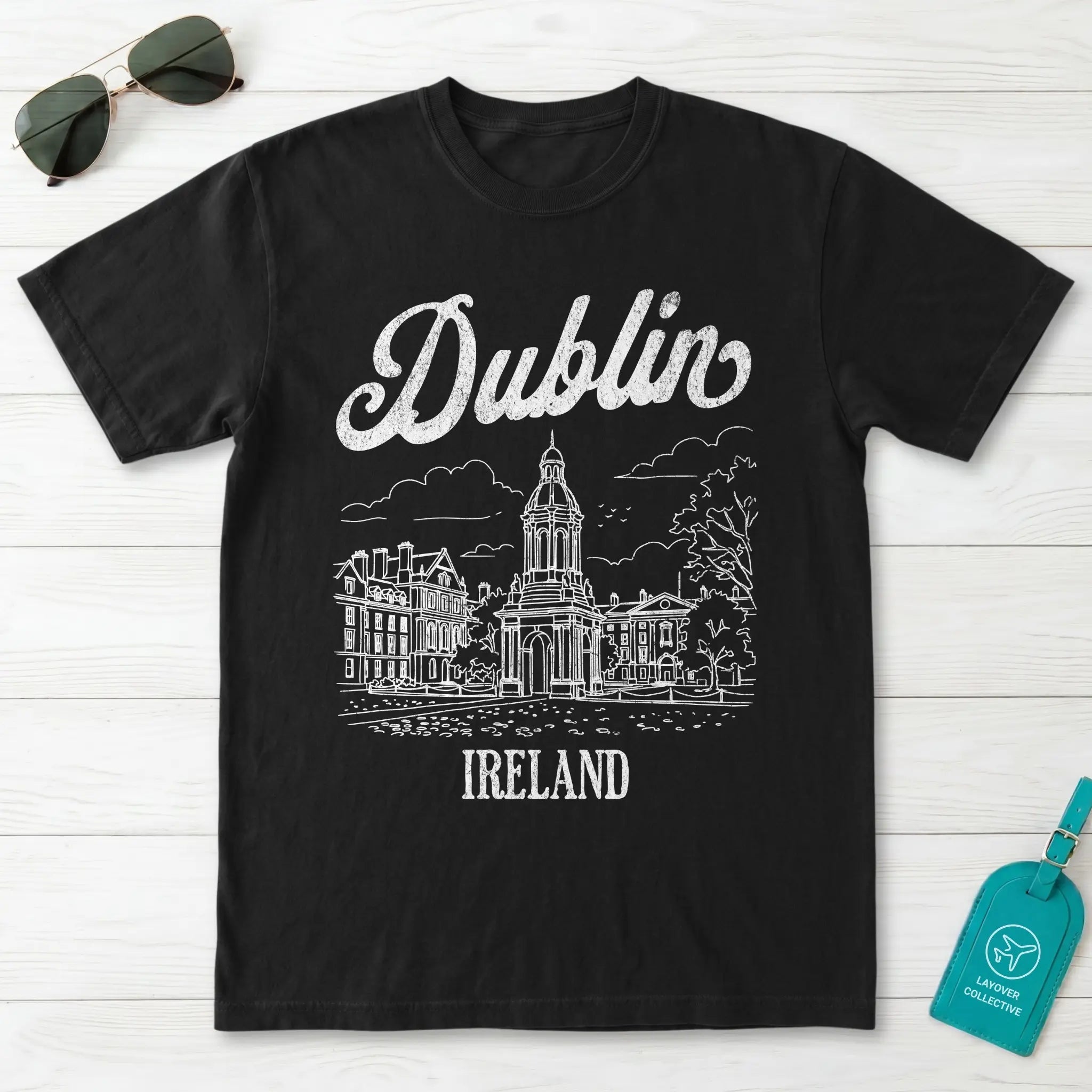 Dublin Ireland Line Art T-Shirt