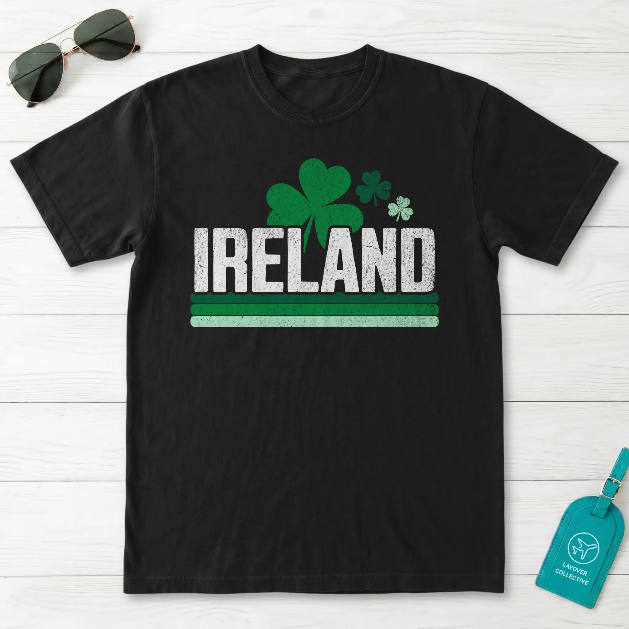 Ireland Retro Shamrock Stripe T-Shirt