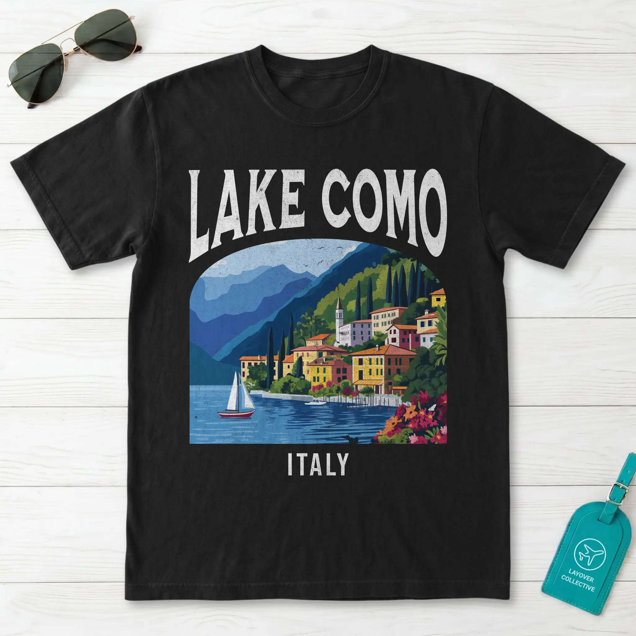 Lake Como Italy Vintage Travel Poster T-Shirt