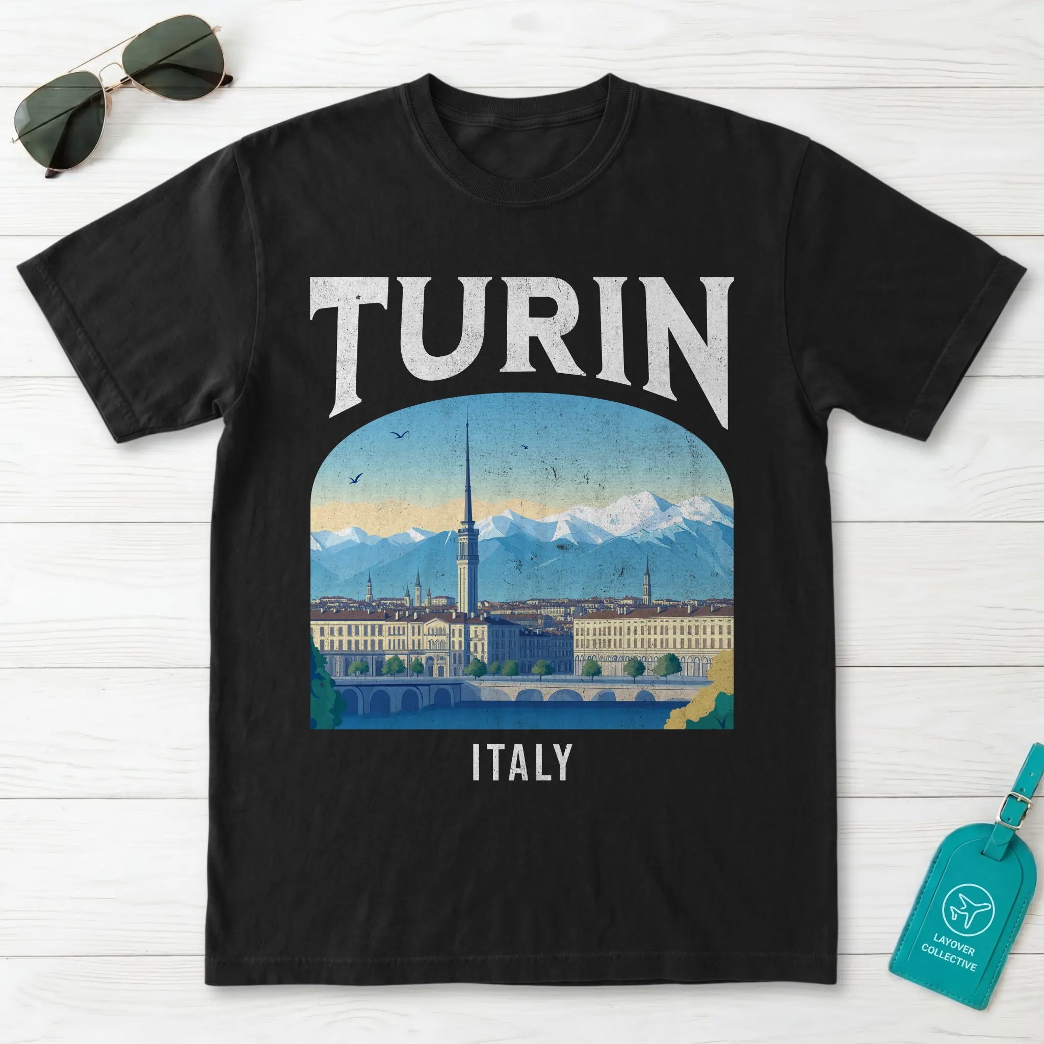 Turin taly Vintage Travel Poster T-Shirt