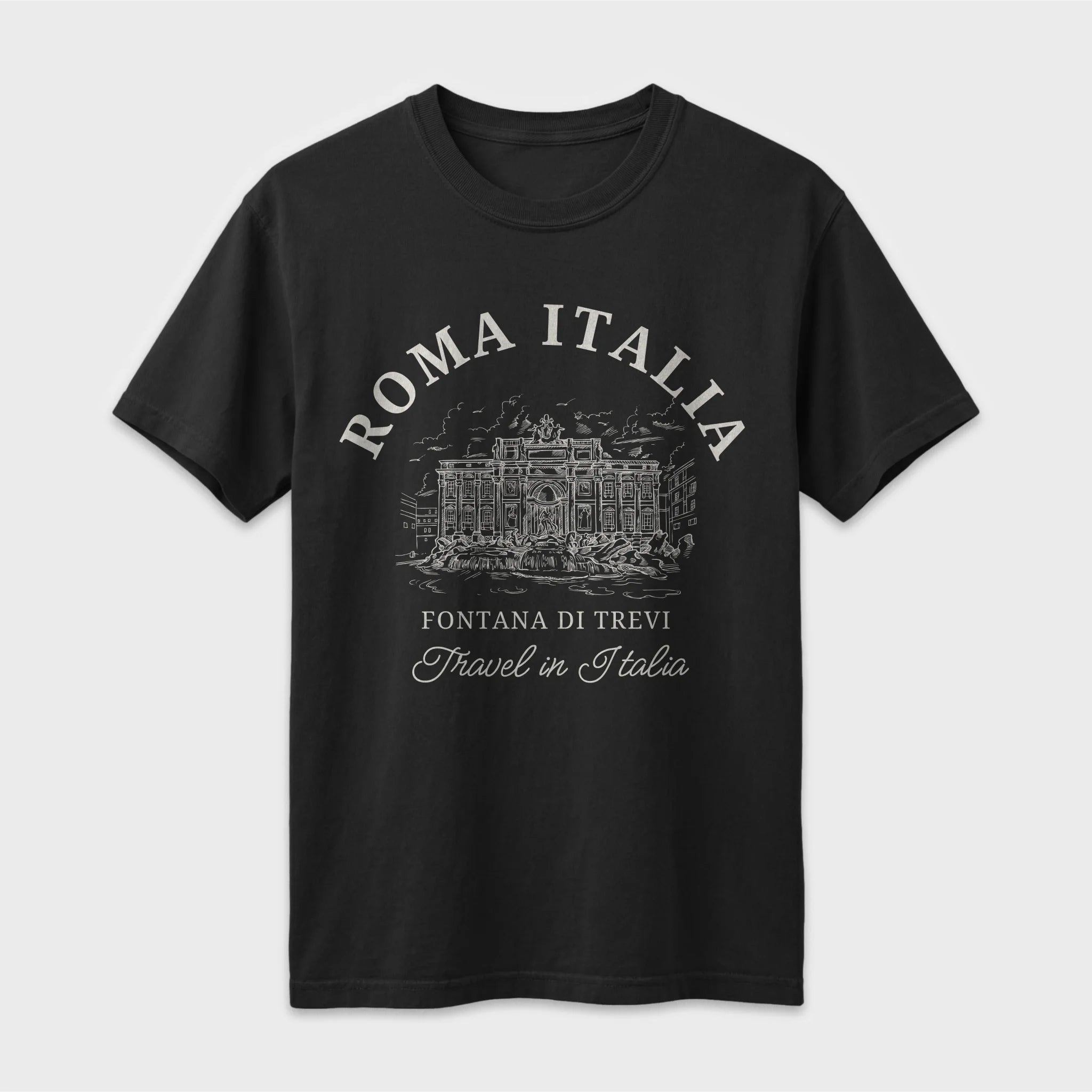 Trevi Fountain Vintage Sketch T-Shirt