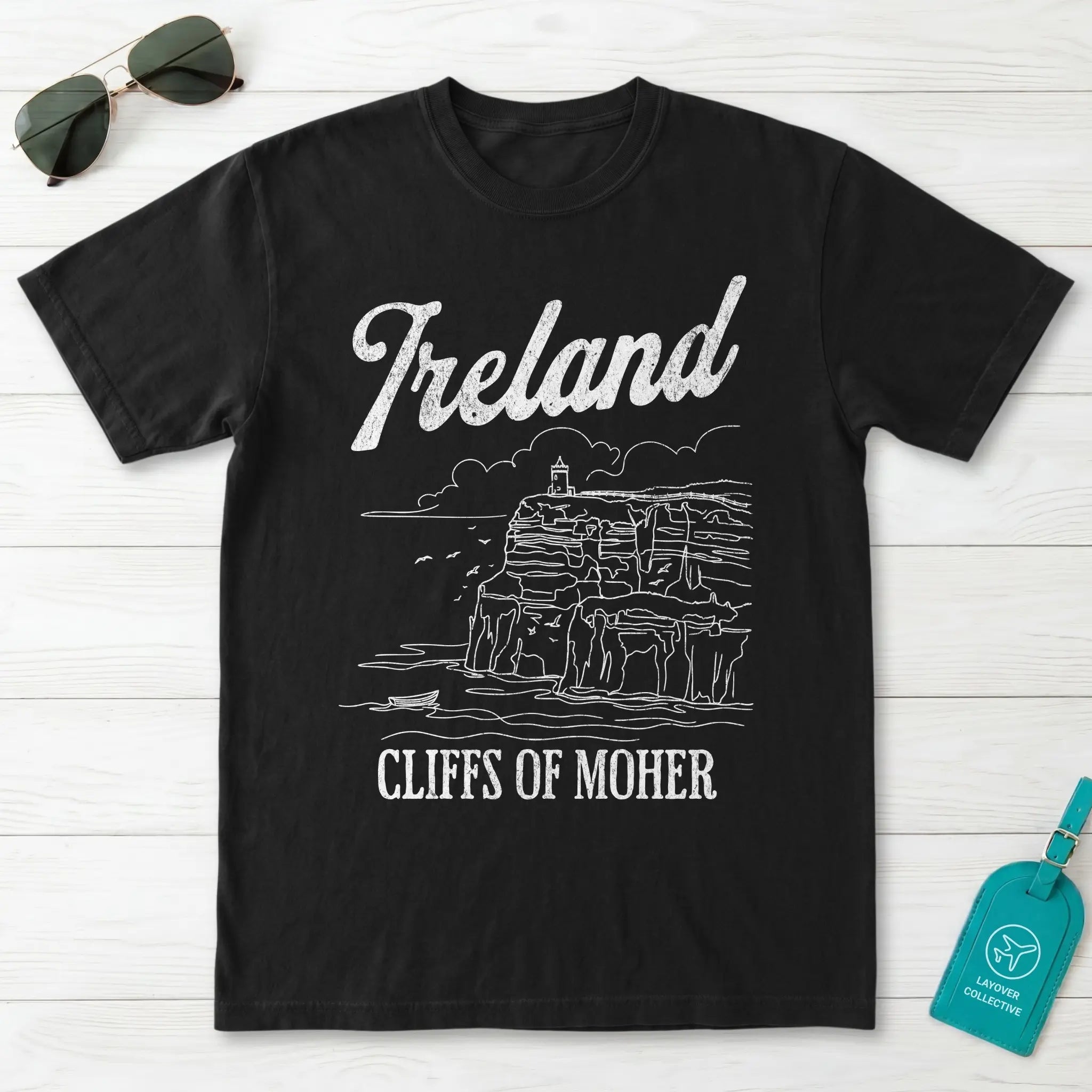 Ireland Cliffs of Moher Line Art T-Shirt