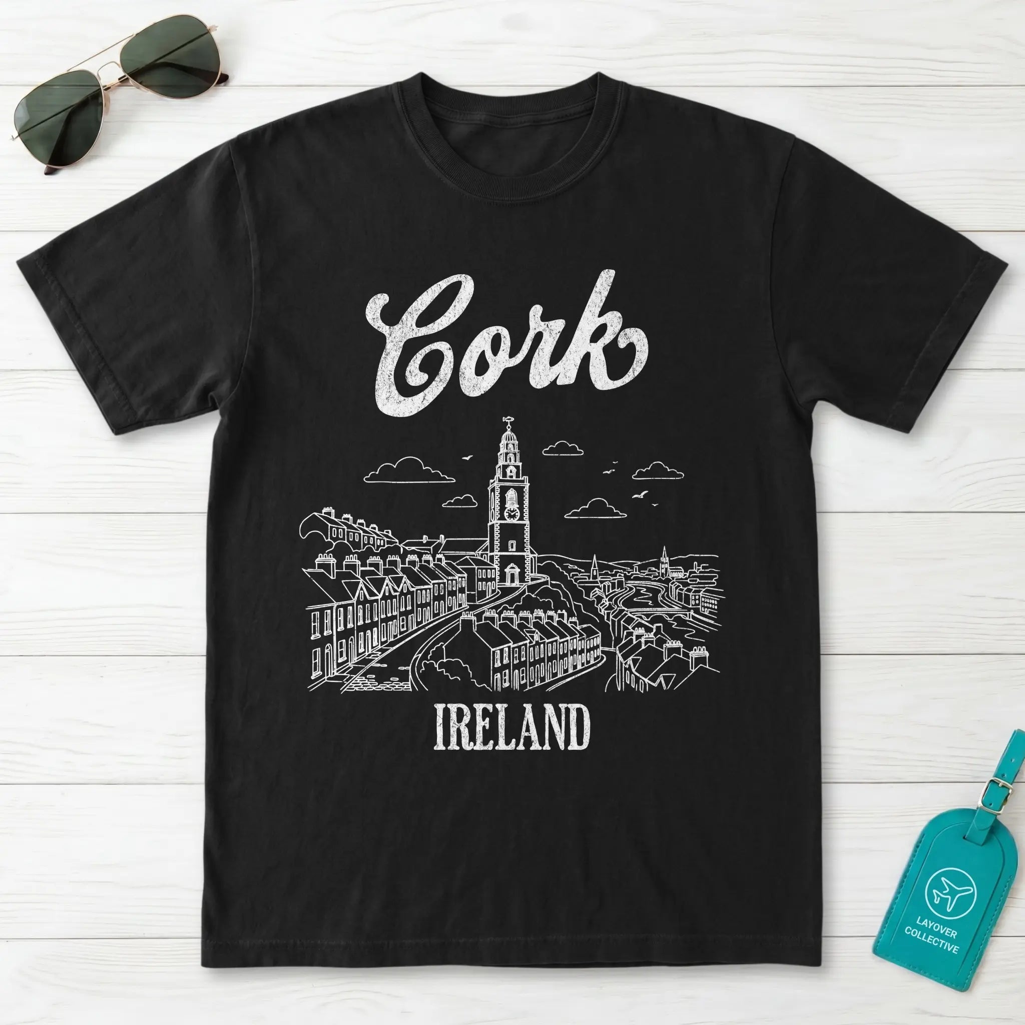Cork Ireland Line Art T-Shirt