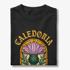 Caledonia Scotland Stained Glass Thistle T-Shirt