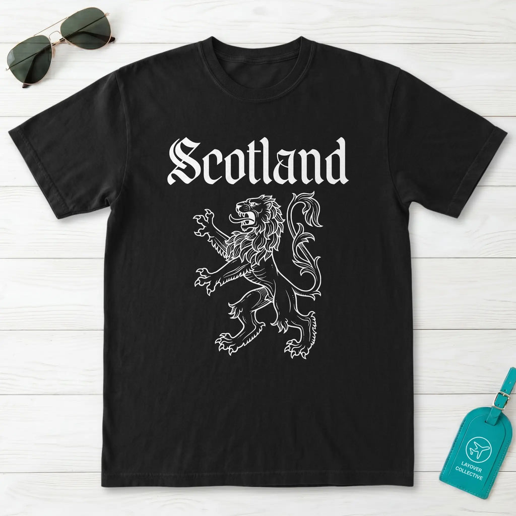 Scotland Lion Rampant Gothic Script T-Shirt