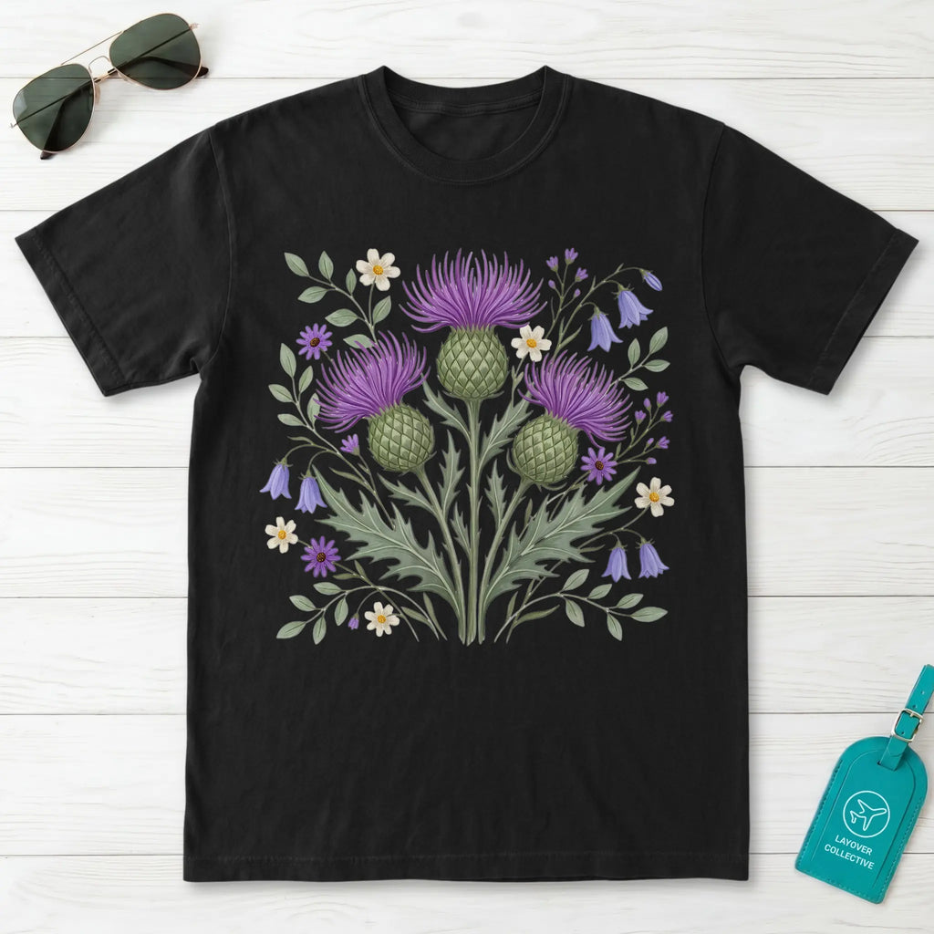 Scottish Thistle Botanical Wildflower T-Shirt